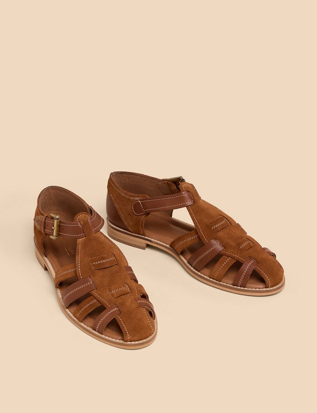 Leather Ankle Strap Fisherman Sandals 1 of 4