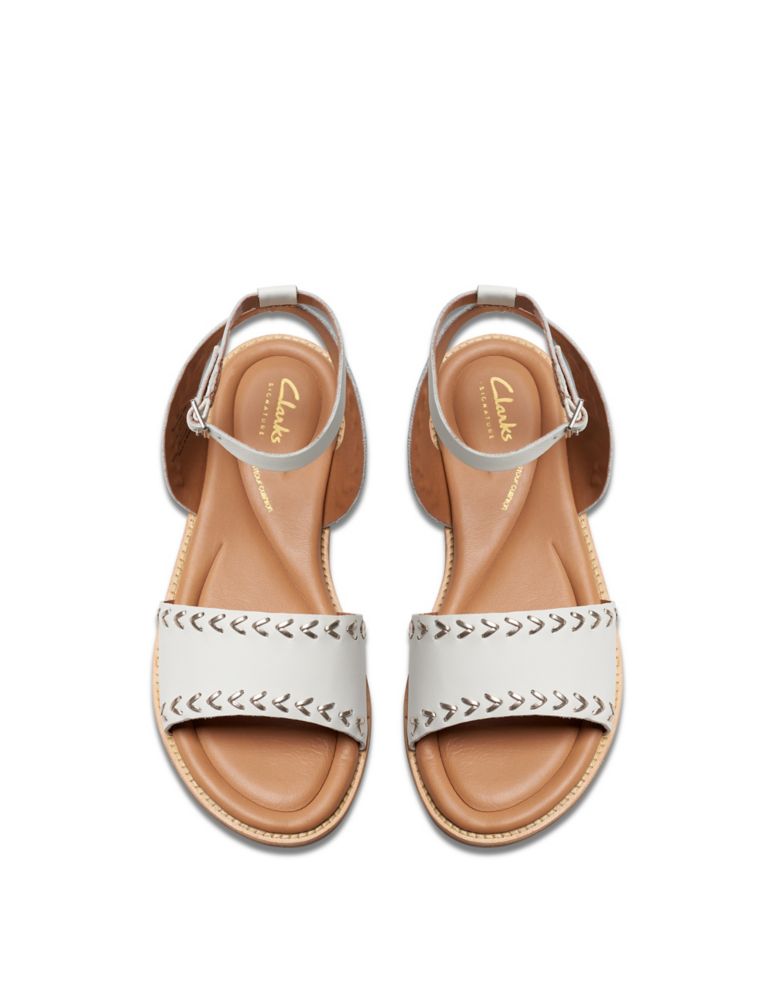 Leather Ankle Strap Flat Sandals 4 of 6
