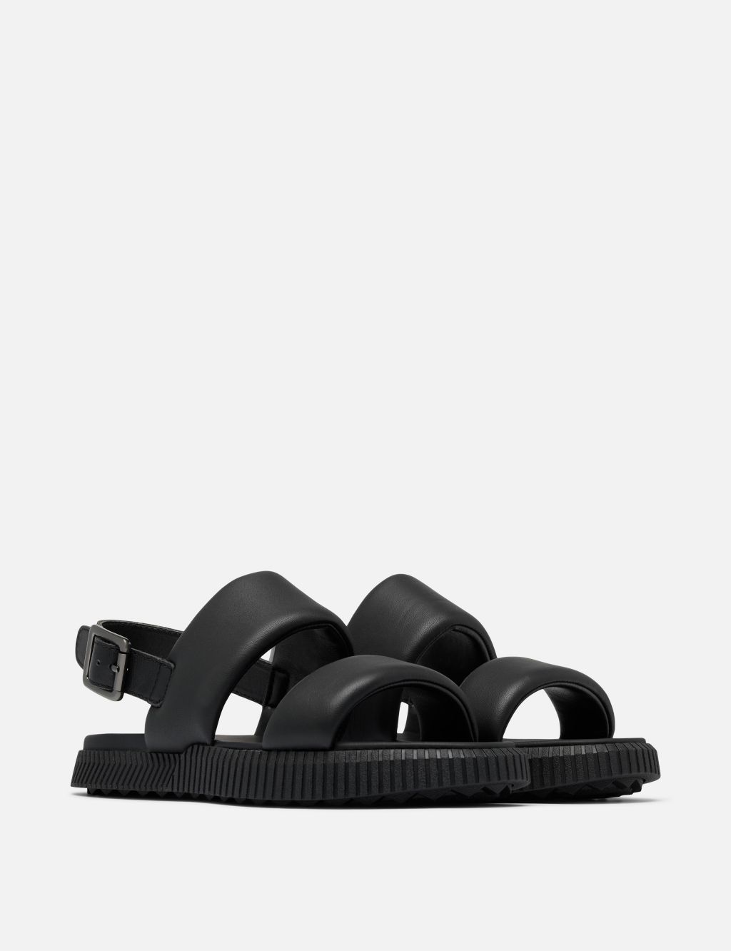 Leather Ankle Strap Flat Sandals 2 of 9