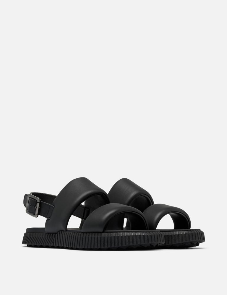 Leather Ankle Strap Flat Sandals 3 of 9