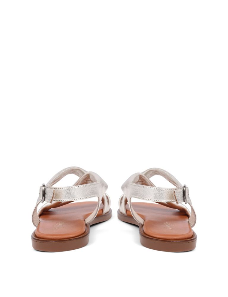 Leather Ankle Strap Flat Sandals 7 of 8