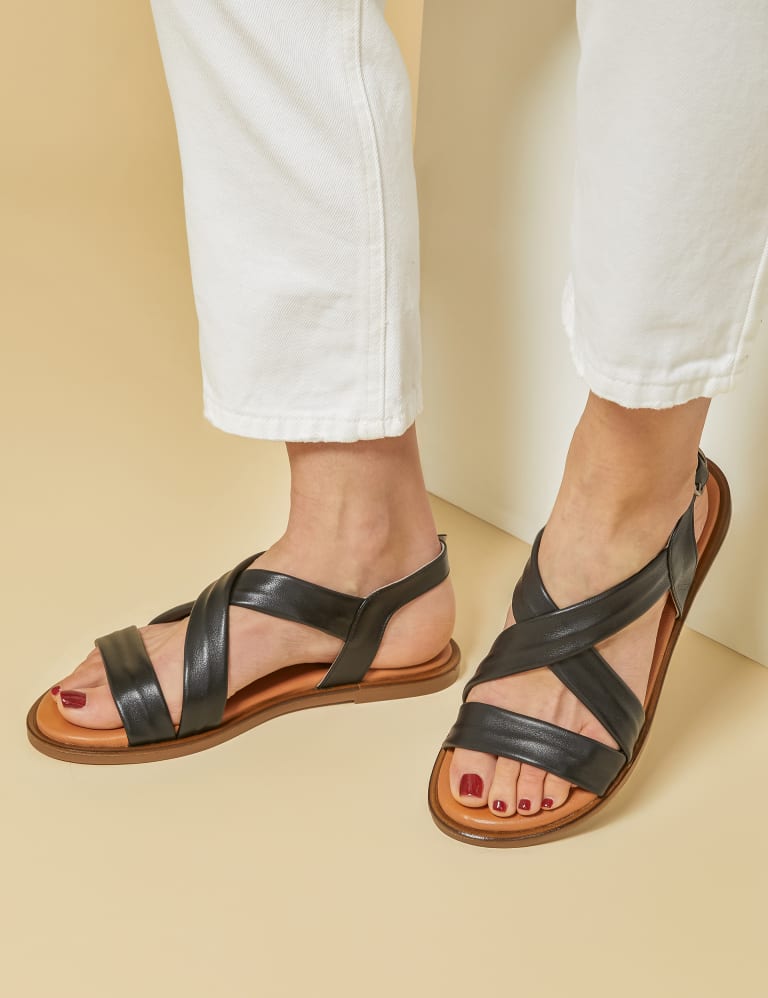 Multi Strap Toe Post Slingback Flat Sandals