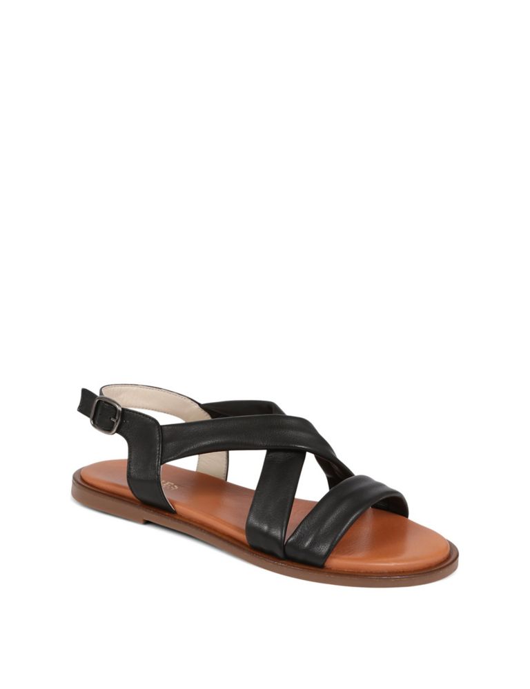 Leather Ankle Strap Flat Sandals 5 of 8