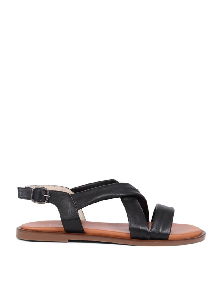 Leather Ankle Strap Flat Sandals 3 of 8