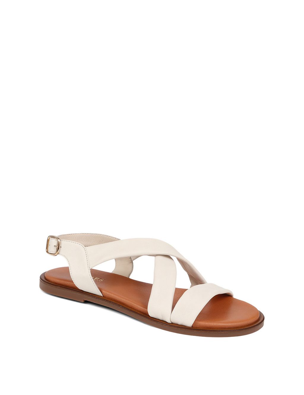 Leather Ankle Strap Flat Sandals 6 of 7