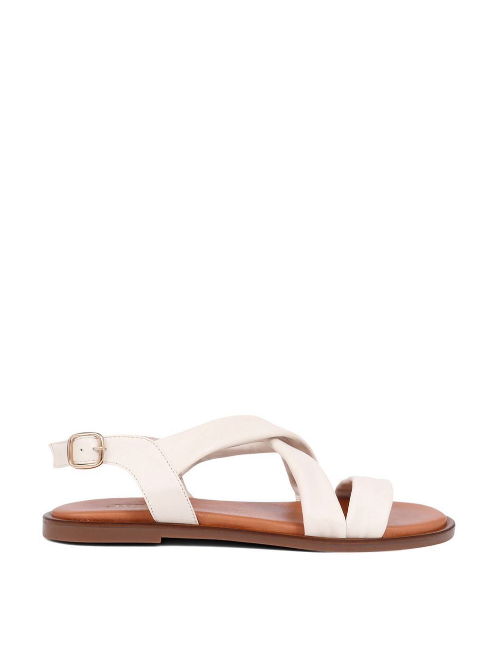 Leather Ankle Strap Flat Sandals 1 of 7