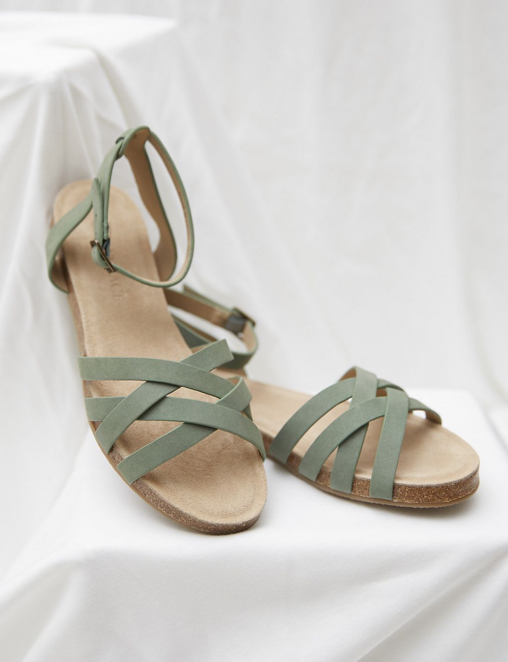 Leather Ankle Strap Flat Sandals 4 of 4