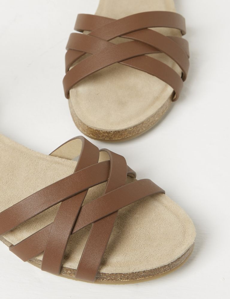 Leather Ankle Strap Flat Sandals 3 of 4