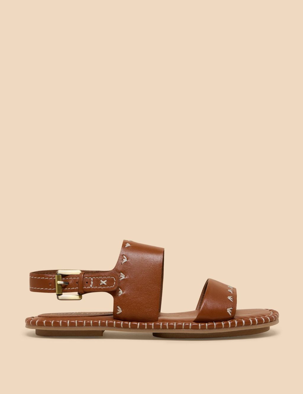 Leather Ankle Strap Flat Sandals 4 of 4