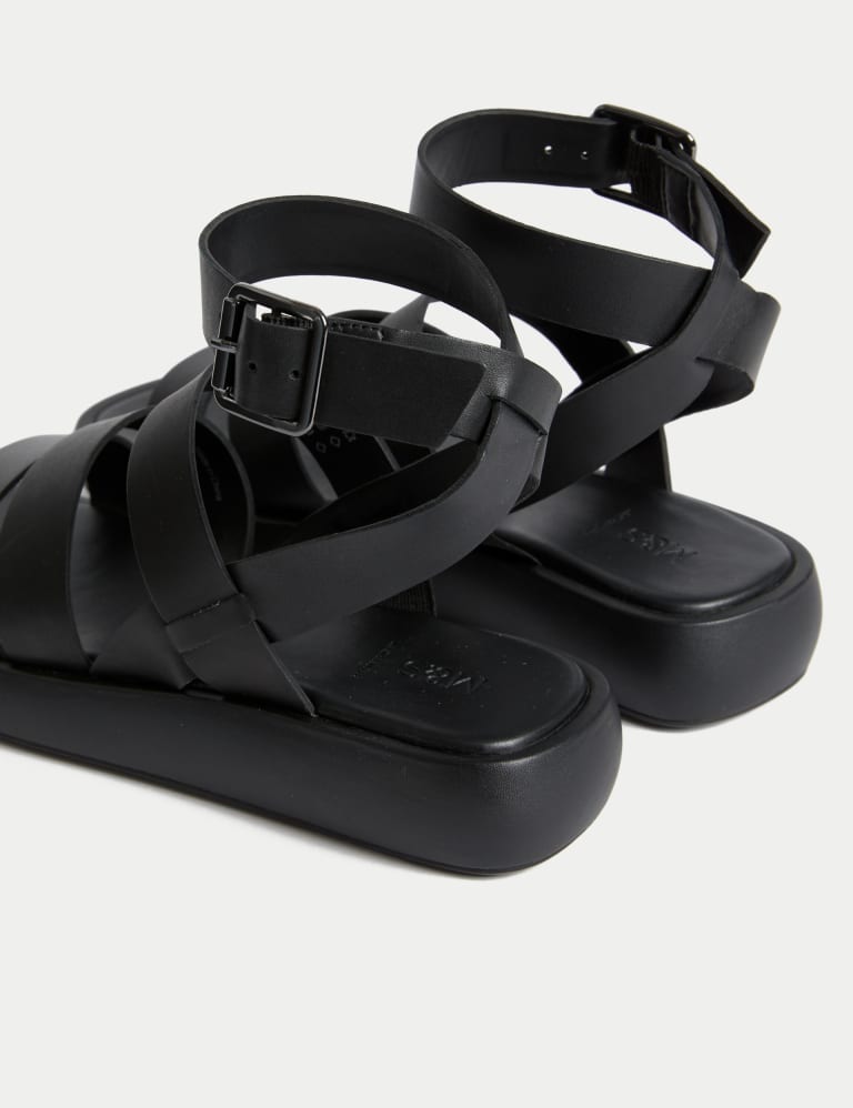 Leather Ankle Strap Flatform Sandals 3 of 3