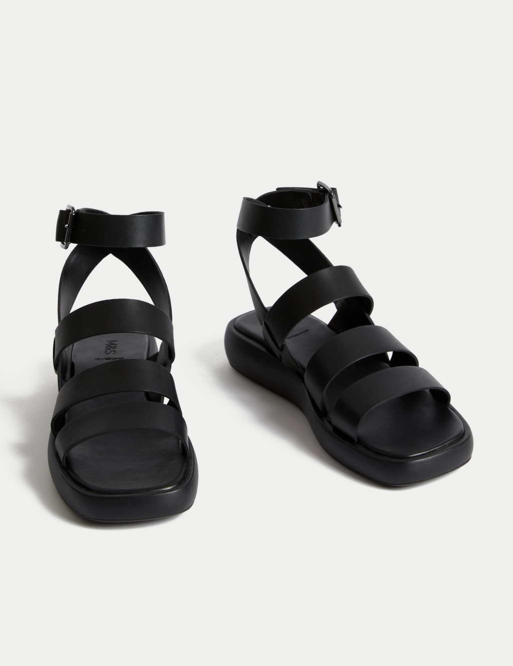 Leather Ankle Strap Flatform Sandals 1 of 3