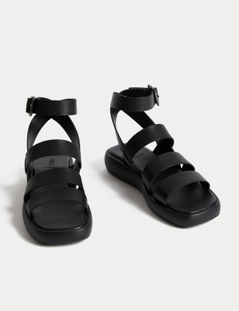Leather Ankle Strap Flatform Sandals | M&S Collection | M&S