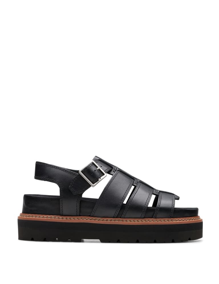 Leather Ankle Strap Flatform Sandals 1 of 6