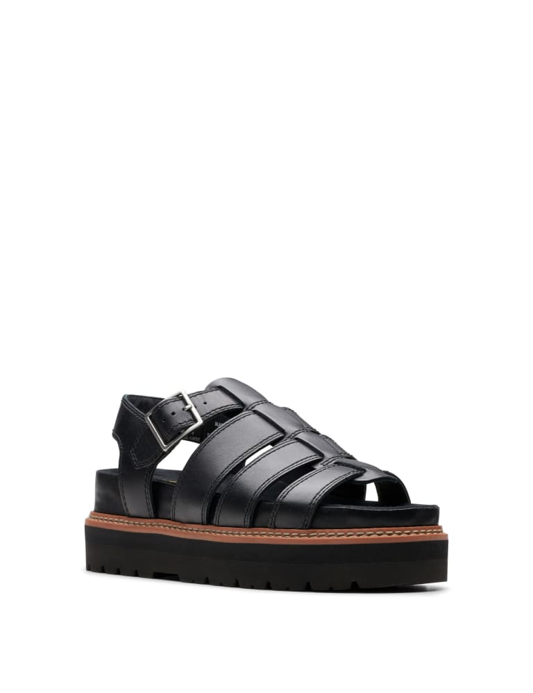 Leather Ankle Strap Flatform Sandals 3 of 6