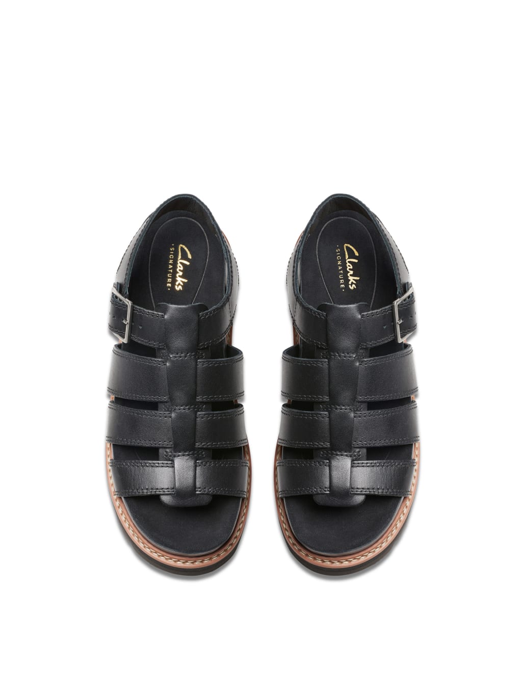 Leather Ankle Strap Flatform Sandals CLARKS M S