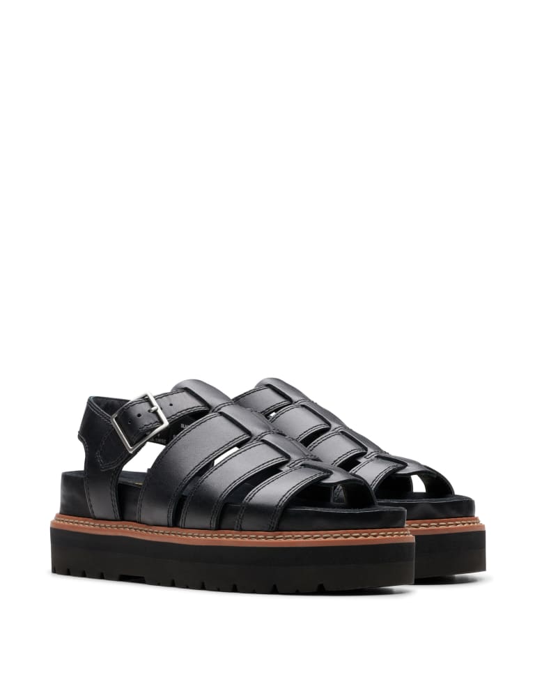 Leather Ankle Strap Flatform Sandals 2 of 6