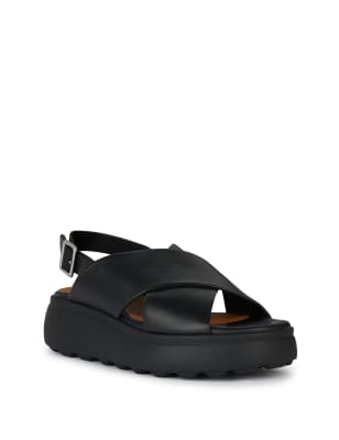 Leather Ankle Strap Flatform Sandals | Geox | M&S