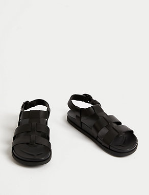 Leather Ankle Strap Footbed Sandals Image 2 of 3