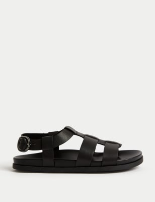 M&S premium leather gladiator sandals. Made with an adjustable buckle fastening at the ankle and a comfy flat heel. A moulded footbed provides extra cushioning. M&S Collection: easy-to-wear wardrobe staples that combine classic and contemporary styles