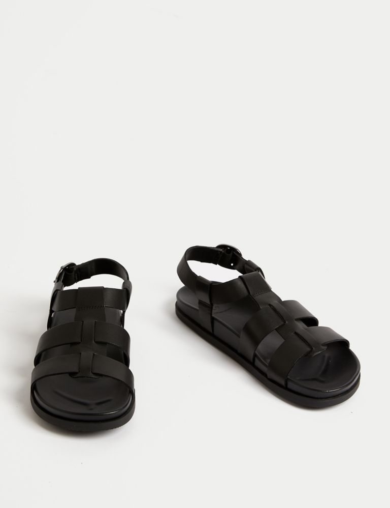 Leather Ankle Strap Footbed Sandals 2 of 3