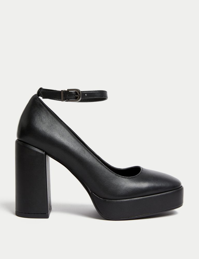 Leather Ankle Strap Platform Heels | M&S Collection | M&S