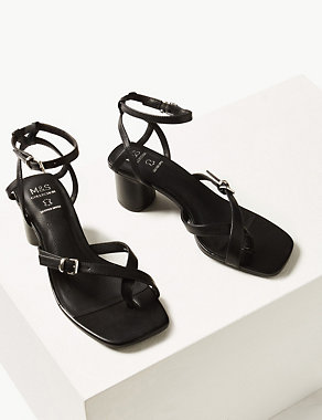 Leather Ankle Strap Sandals Image 2 of 4