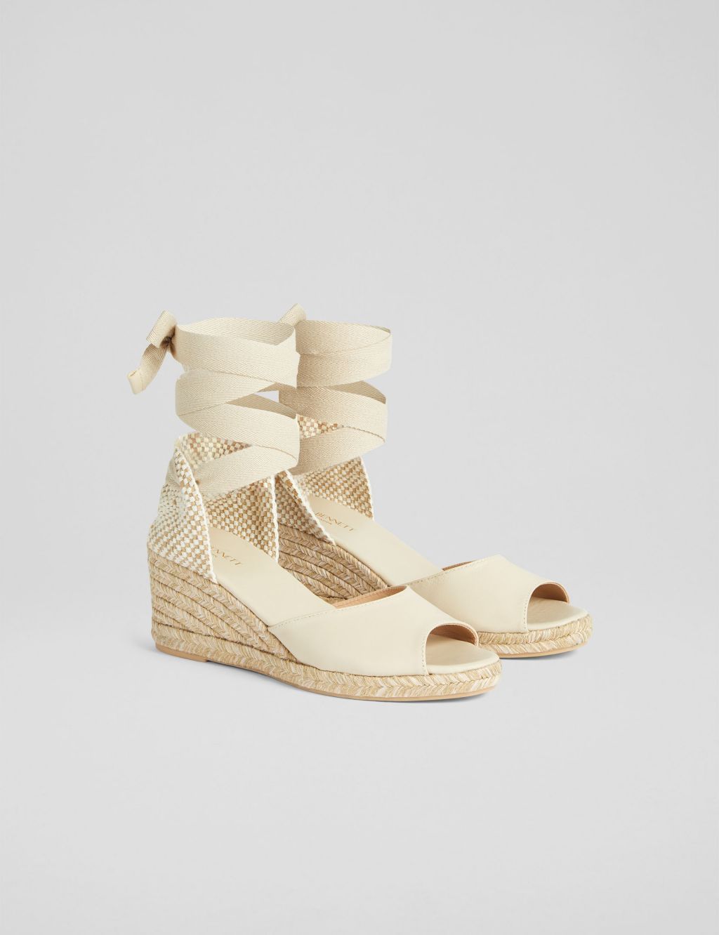 Leather Ankle Strap Wedge Espadrilles 1 of 3