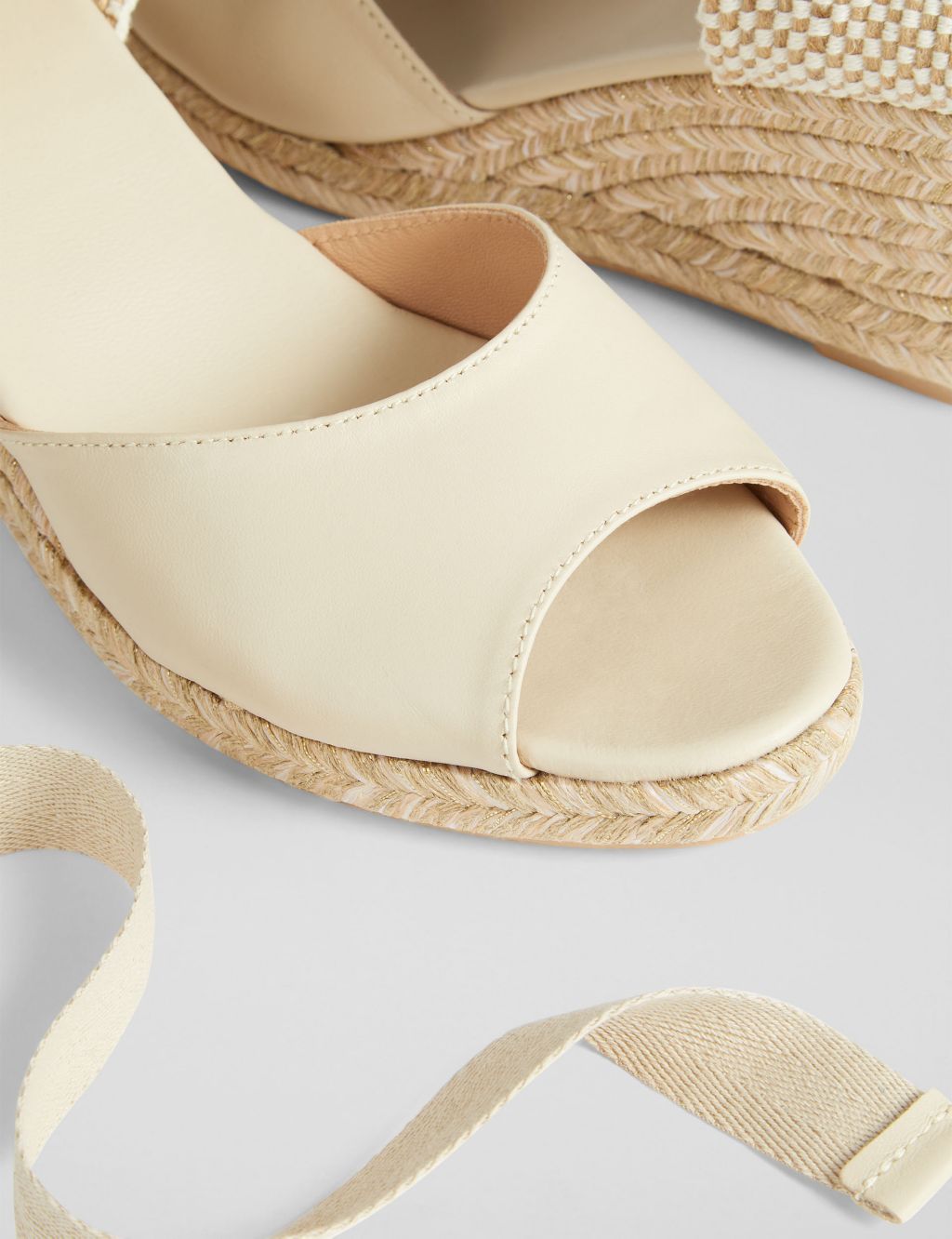 Leather Ankle Strap Wedge Espadrilles 2 of 3