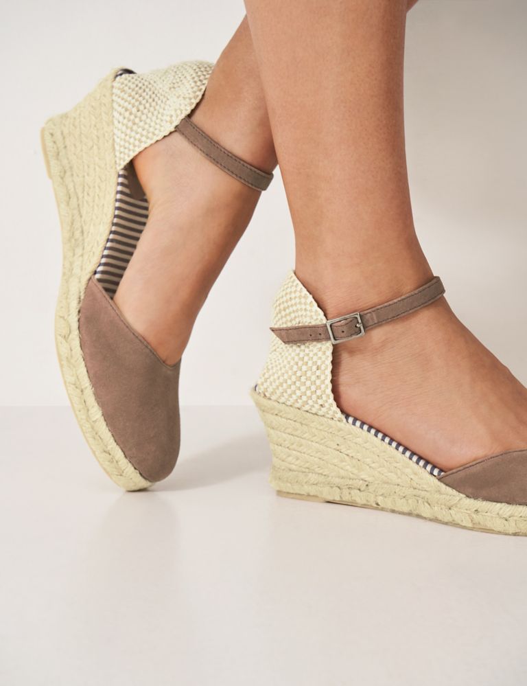 Leather Ankle Strap Wedge Espadrilles 3 of 5