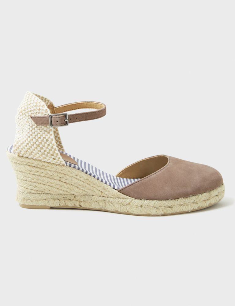 Leather Ankle Strap Wedge Espadrilles 2 of 5
