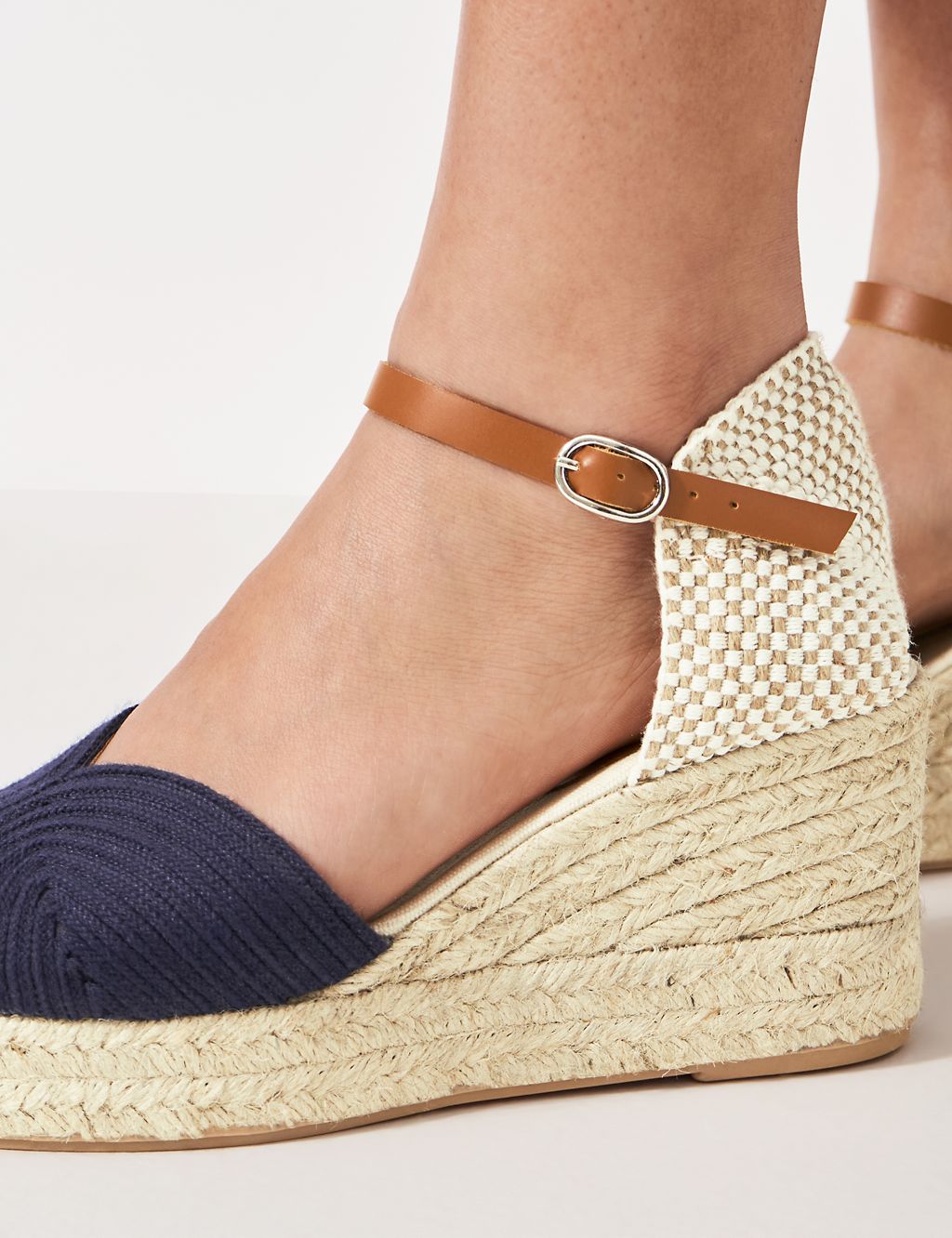 Leather Ankle Strap Wedge Espadrilles 2 of 5