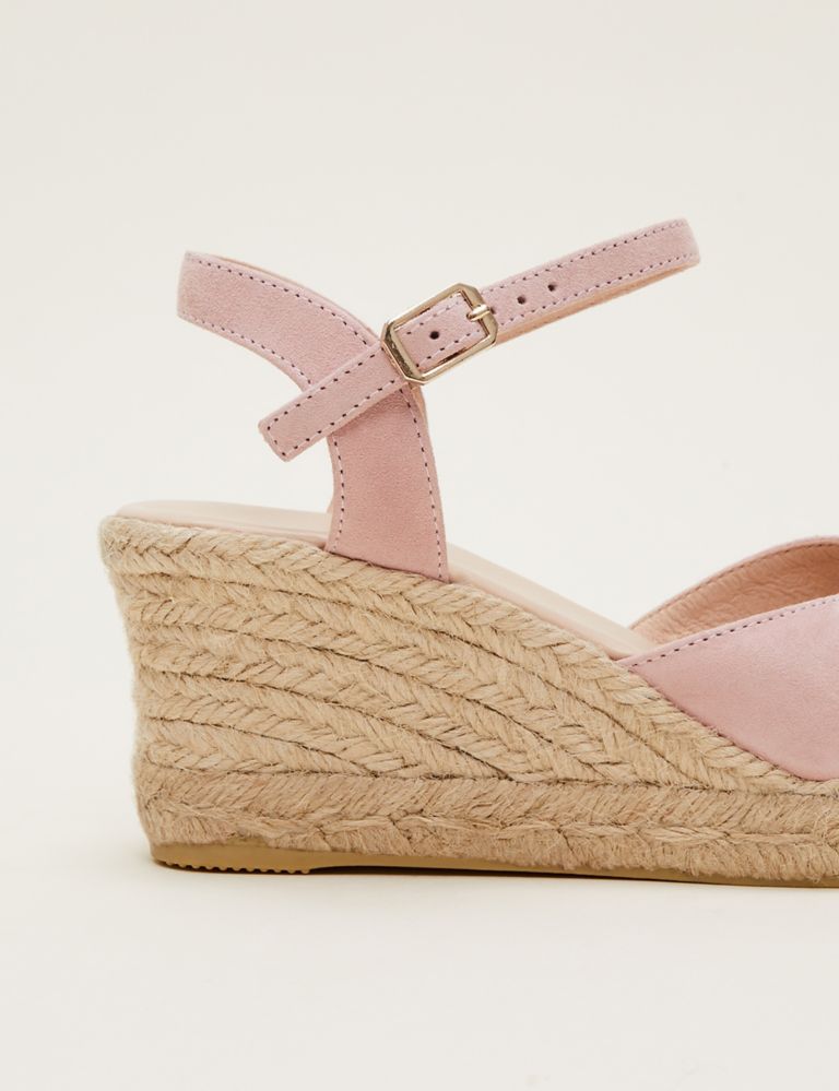 Leather Ankle Strap Wedge Espadrilles 3 of 4
