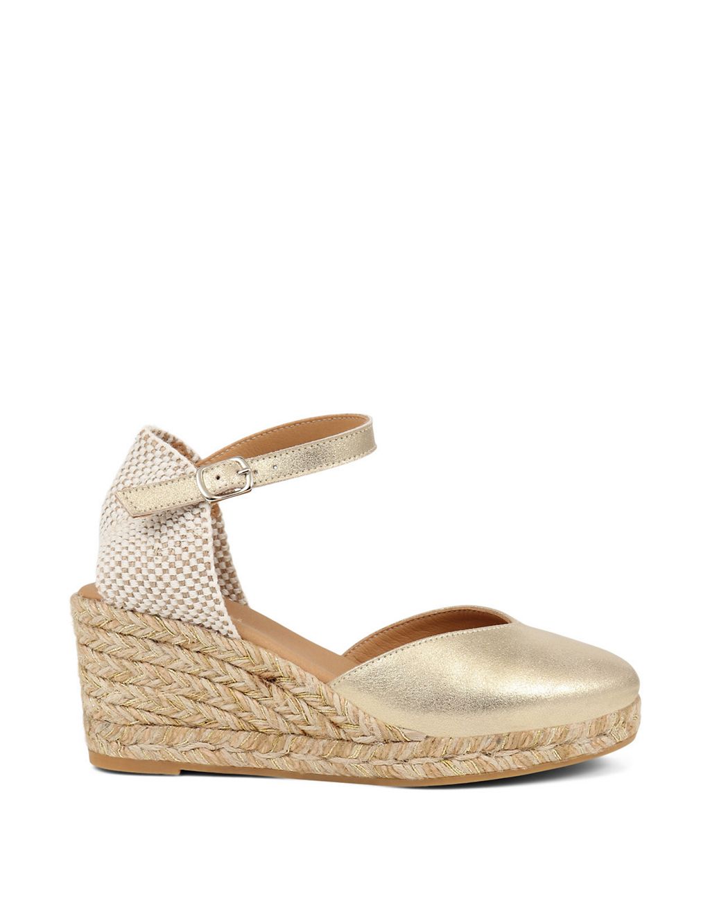 Leather Ankle Strap Wedge Espadrilles 1 of 7