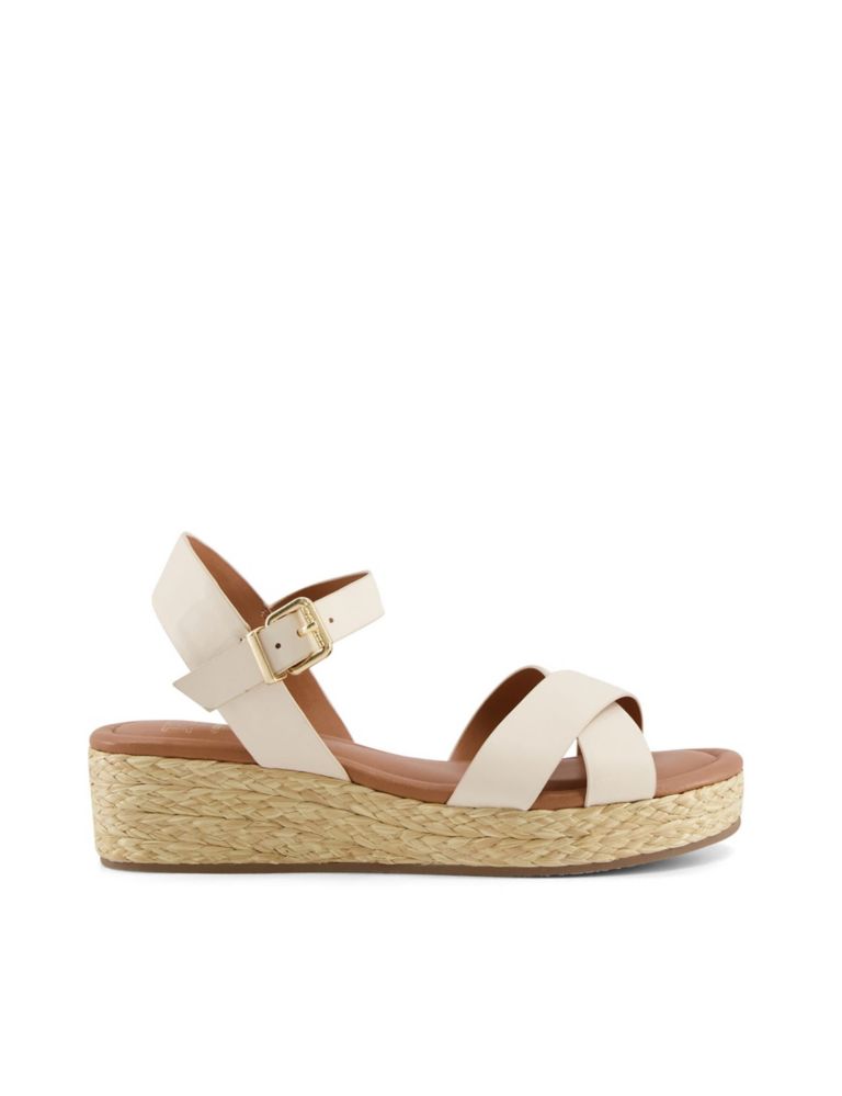 Leather Ankle Strap Wedge Sandals 2 of 4