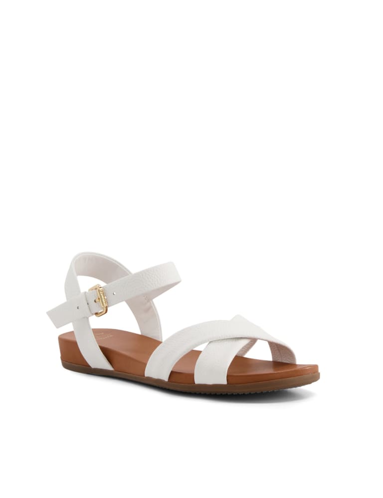 Leather Ankle Strap Wedge Sandals
