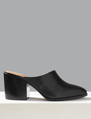 Leather Asymmetric Mules Image 2 of 5