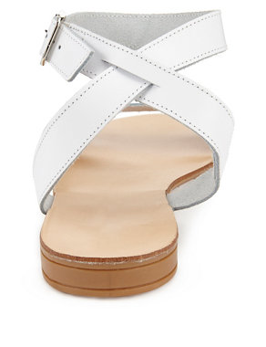 Leather Asymmetric Strap Sandals Image 2 of 3