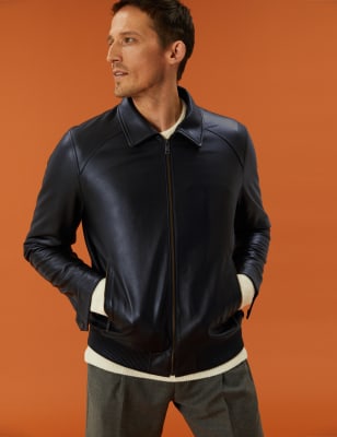 marks and spencer leather coat