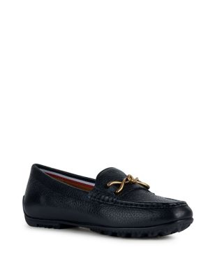 Leather Bar Slip On Flat Loafers Image 2 of 6