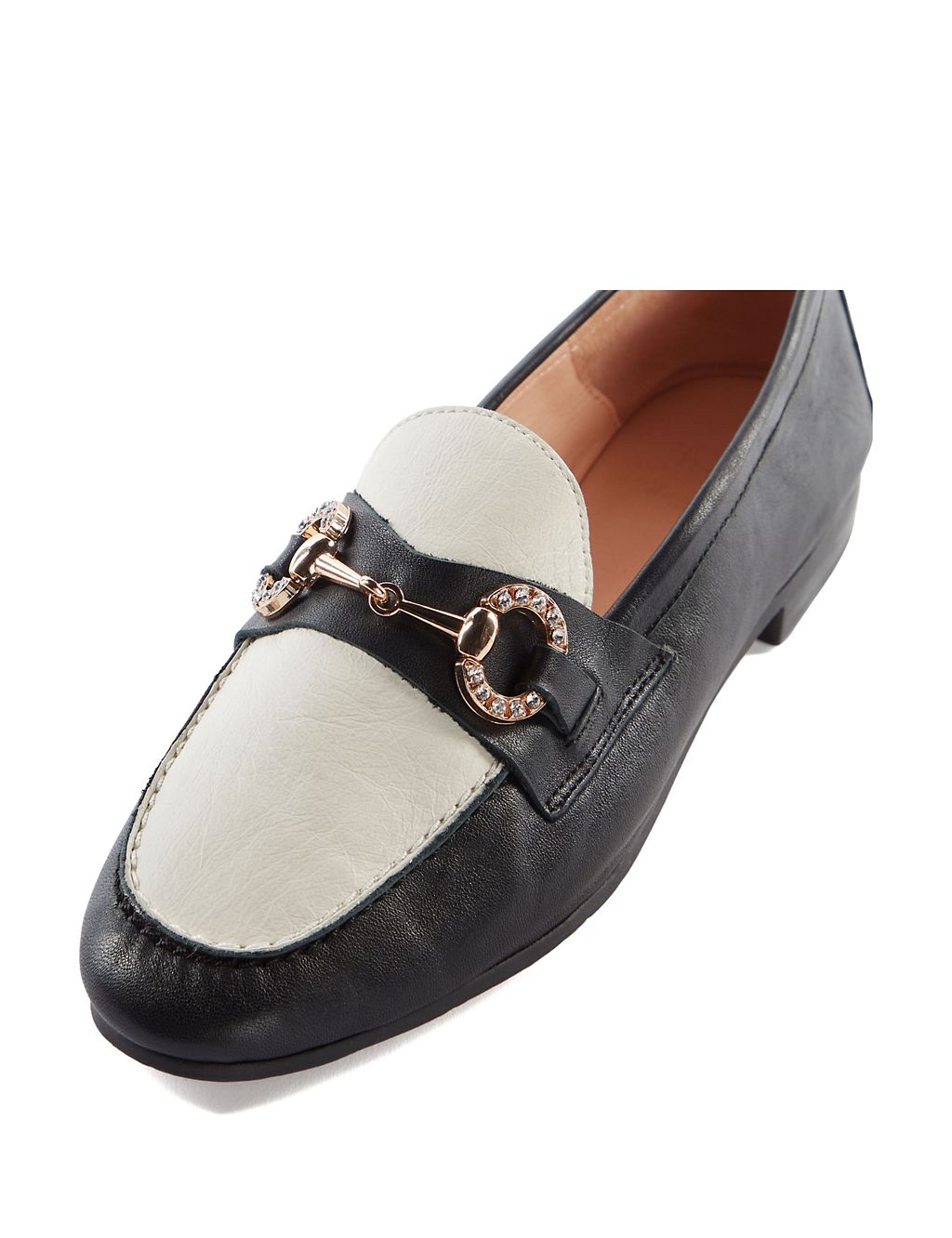 Leather Bar Slip On Flat Loafers 4 of 4