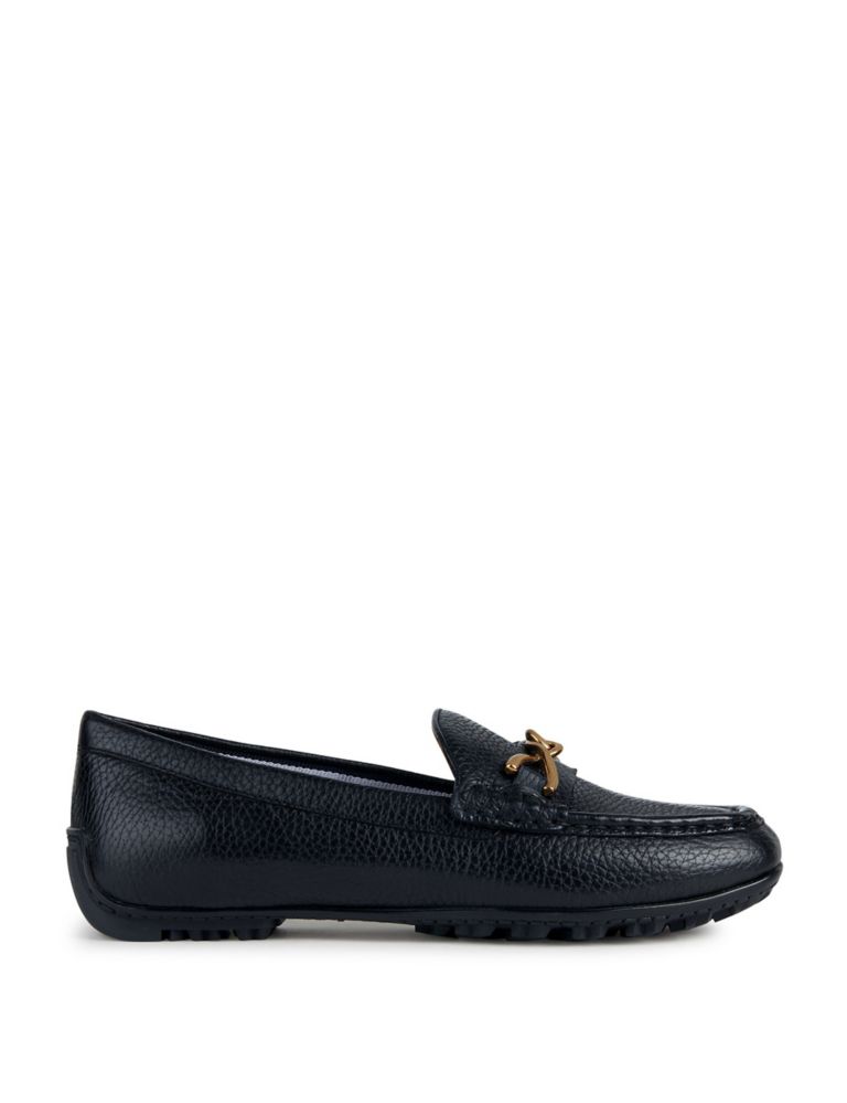 Leather Bar Slip On Flat Loafers 1 of 6