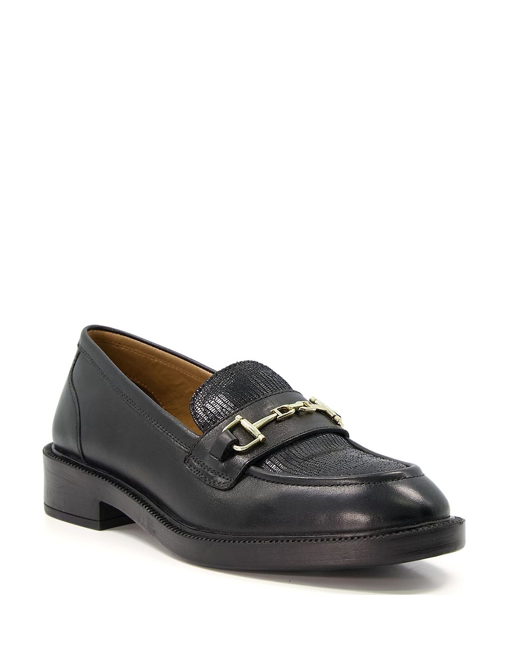 Leather Bar Trim Flat Loafers | Dune London | M&S