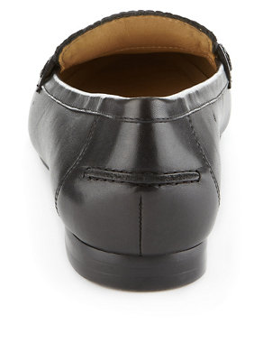 Leather Basket Weave Loafers Image 2 of 4