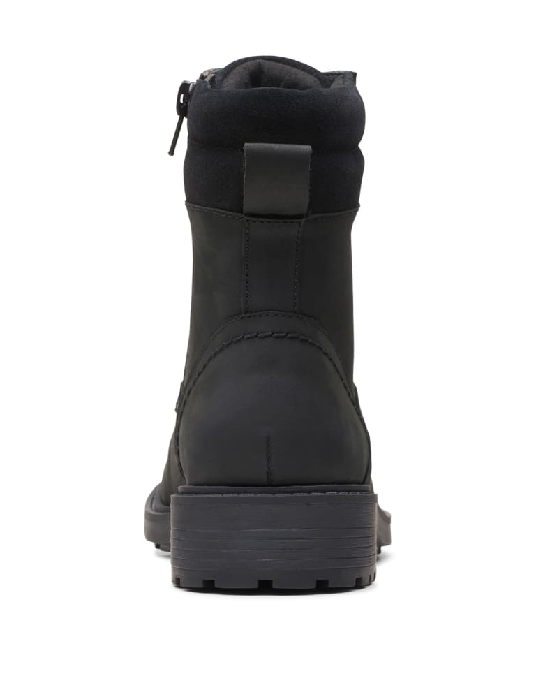 Clarks black biker boots discount