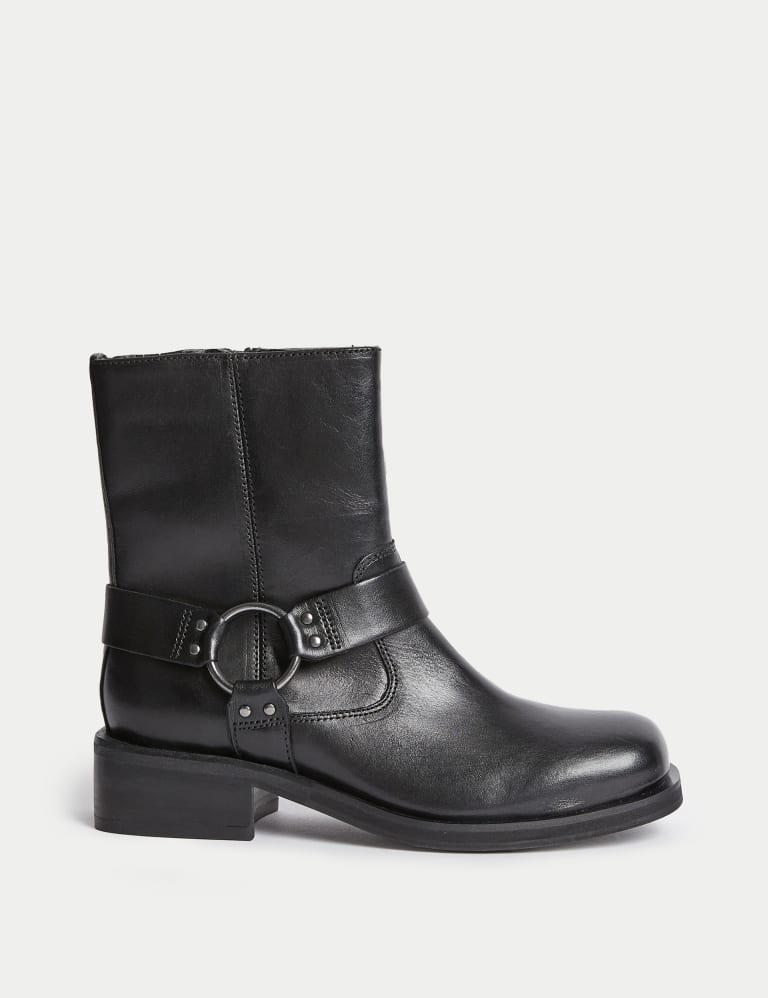 Accessorize flat leather shop studded trim boot