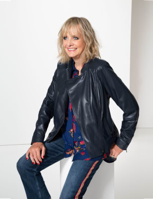 Marks and spencer leather cheap jacket