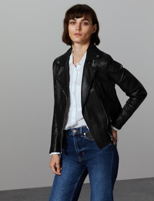 Marks and best sale spencer leather jacket