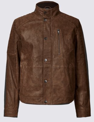 Marks and spencer shop mens leather jackets