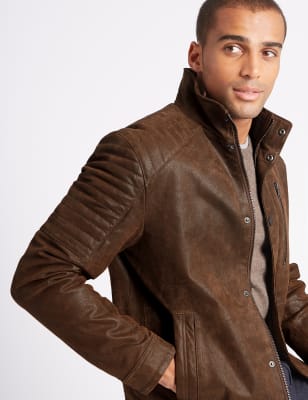 Marks and spencer ladies leather outlet jacket