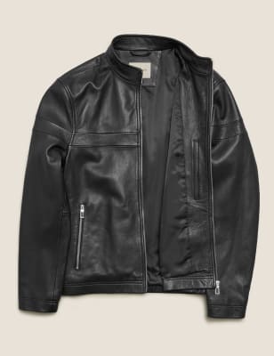 m&s autograph leather jacket